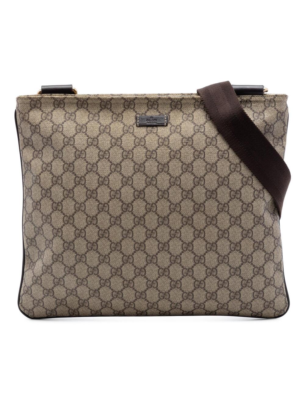 Gucci Zip Top Messenger Bag Gg Coated #287375G71B